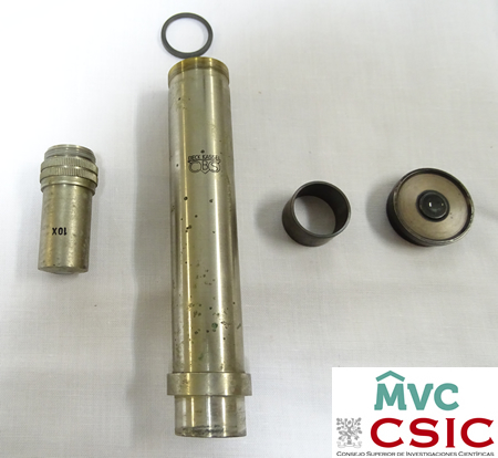 tubo, ocular y objetivo del microscopio Beck Kassel CBS