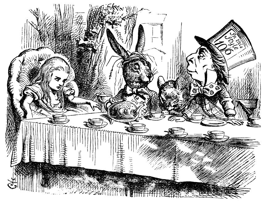 Una de las ilustraciones que hiciera John Tenniel en 1864 para la publicación del libro de Alicia